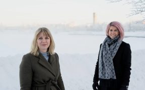 Erika Mattsson, Sparbanken Nord och Camilla Sehlin, NyföretagarCentrum Nord. Blivande företagare.