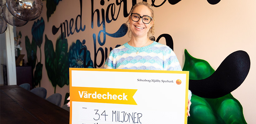 Susann Hammad, Marknadschef, Sölvesborg-Mjällby Sparbank, samhällsnytta på 3,4 miljoner kronor.